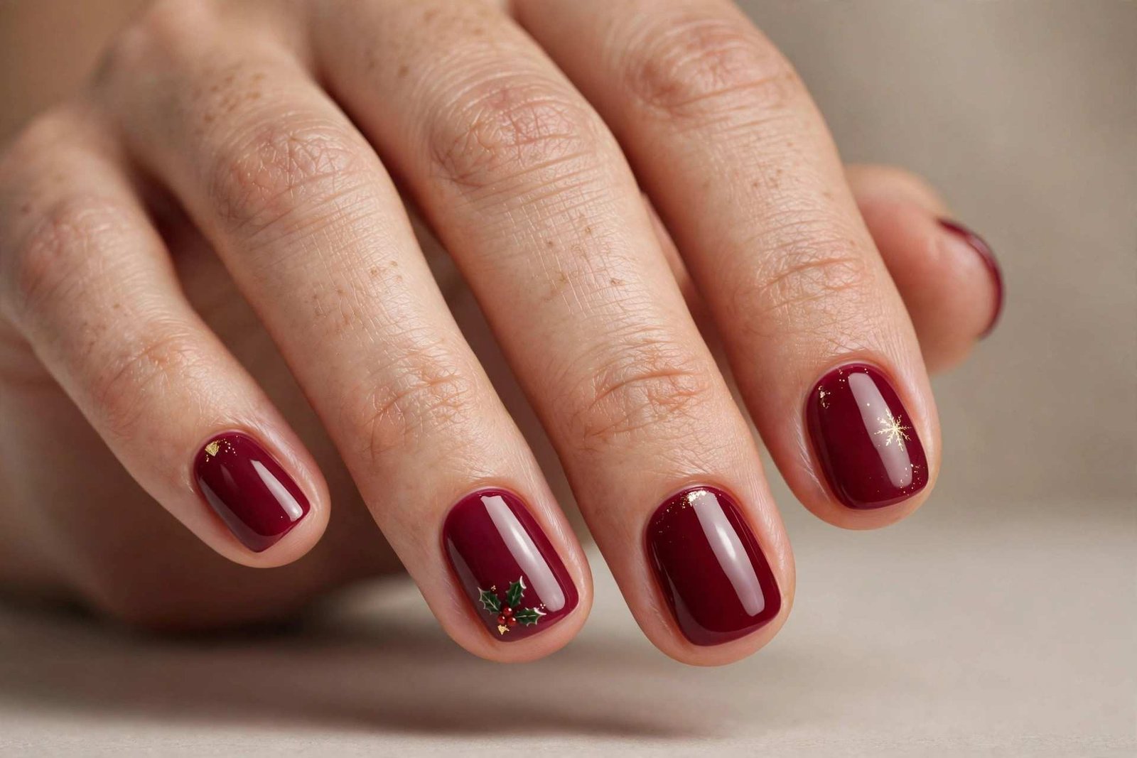 Berry Short nail design