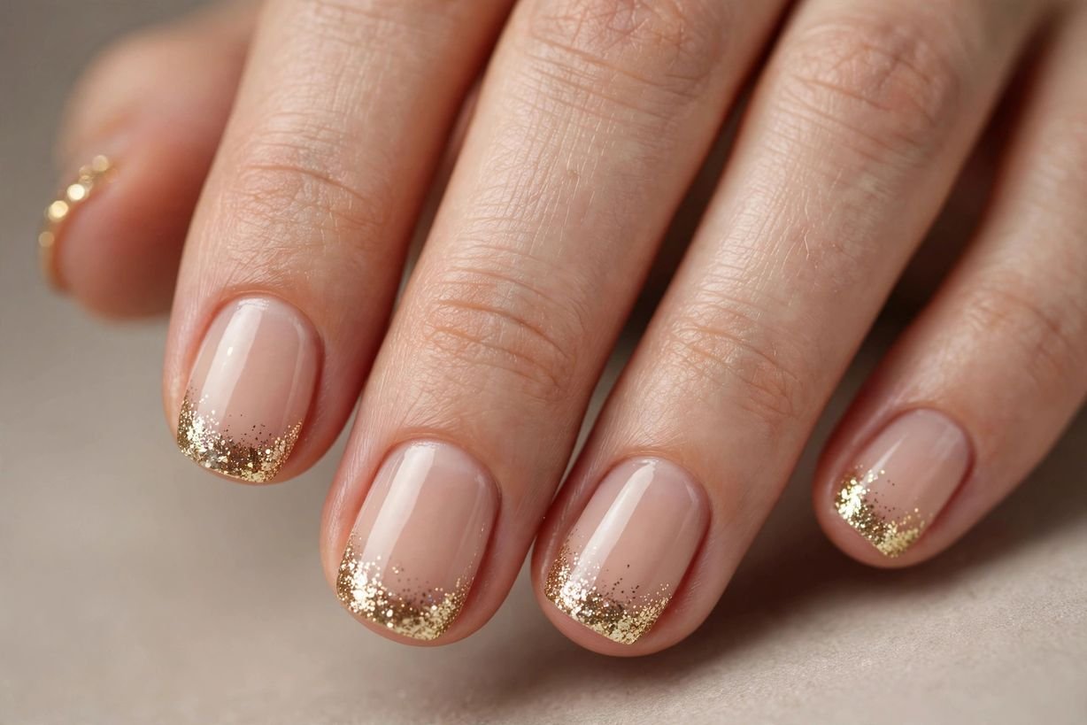 Glitter Short Tips nail design
