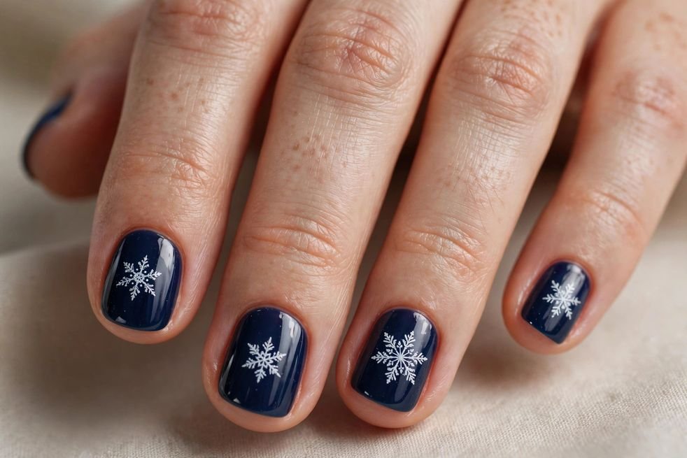 Snowflake Short nail design