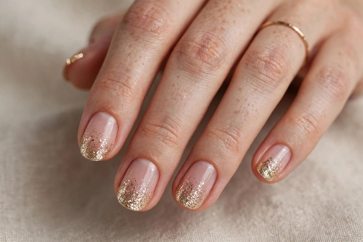 Glitter Short Tips nail design