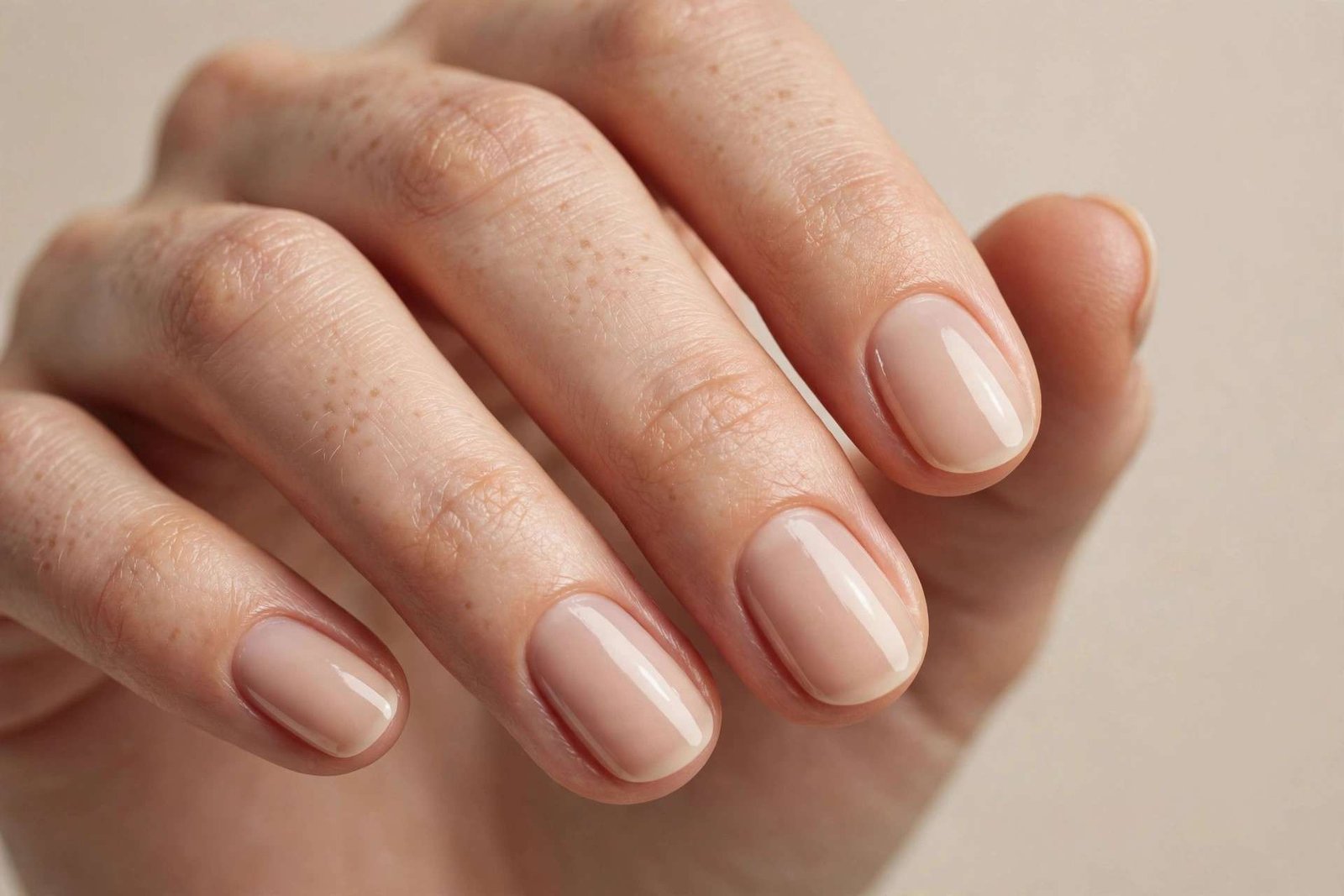 Nude Short Oval nail design