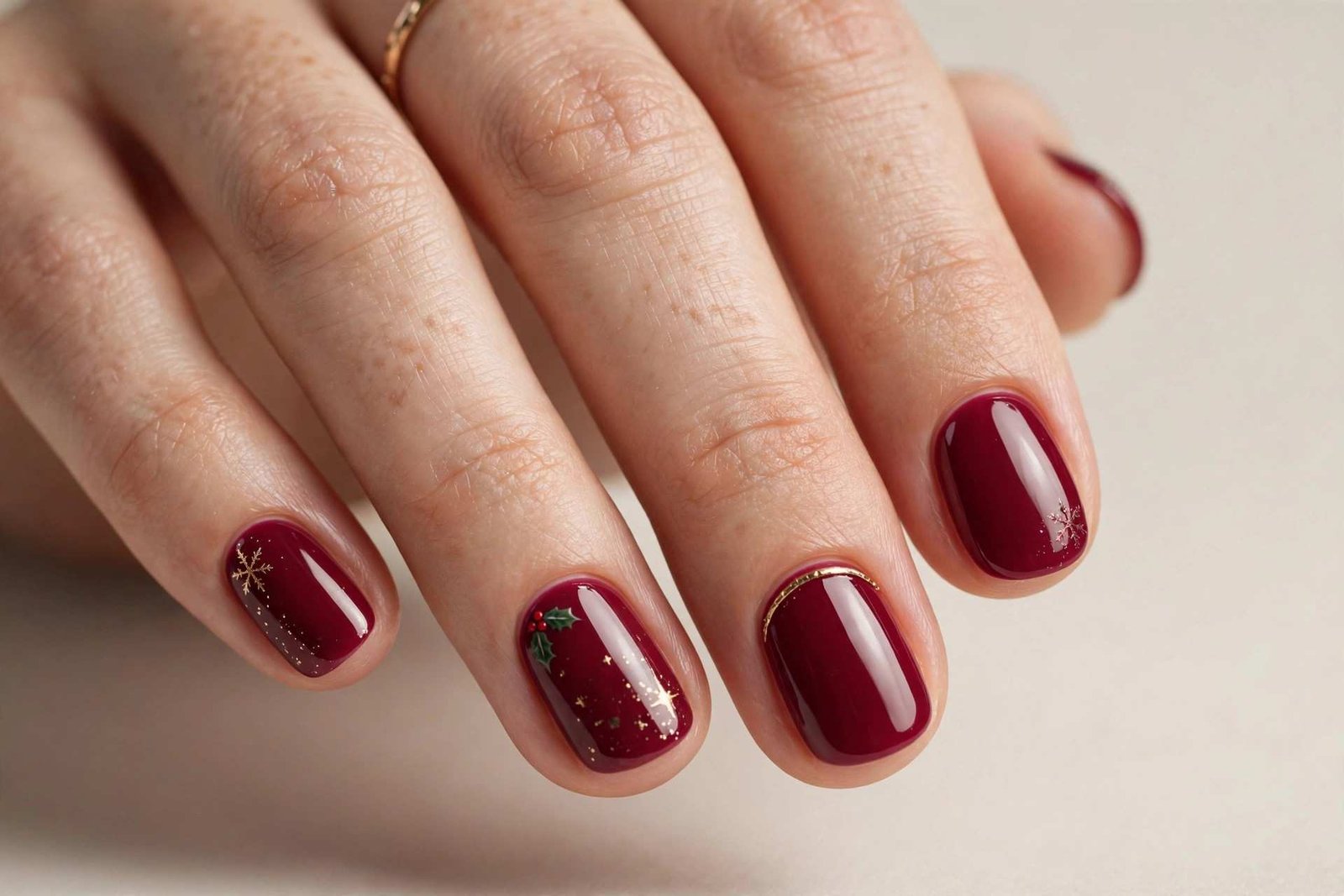 Berry Short nail design