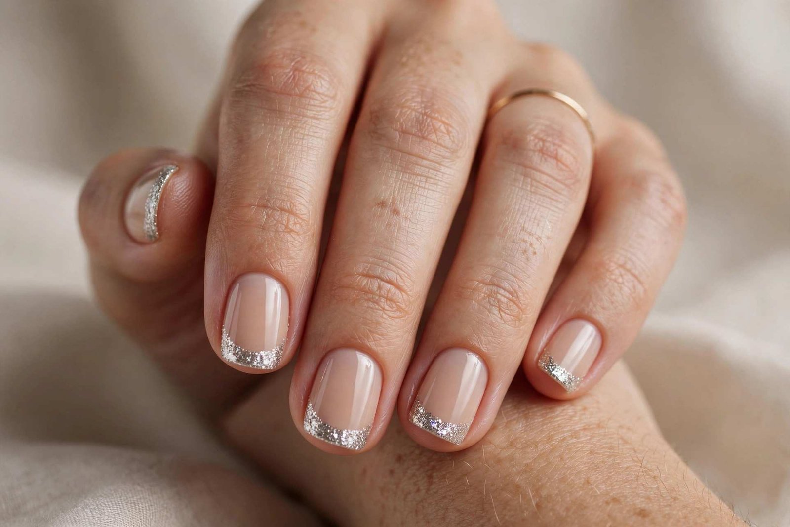 Glitter Short Tips nail design