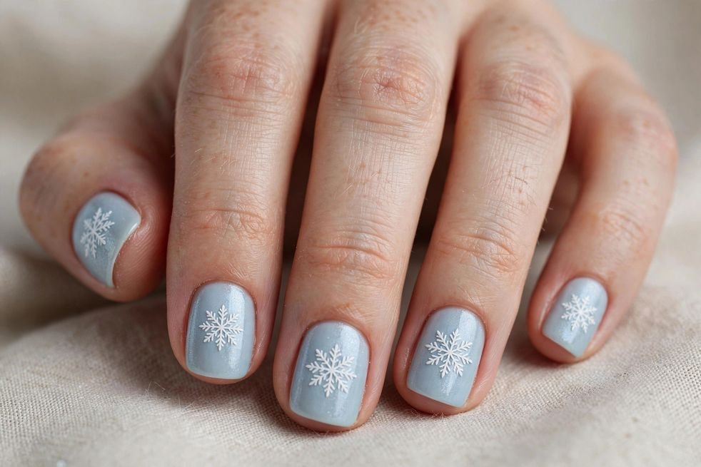 Snowflake Short nail design