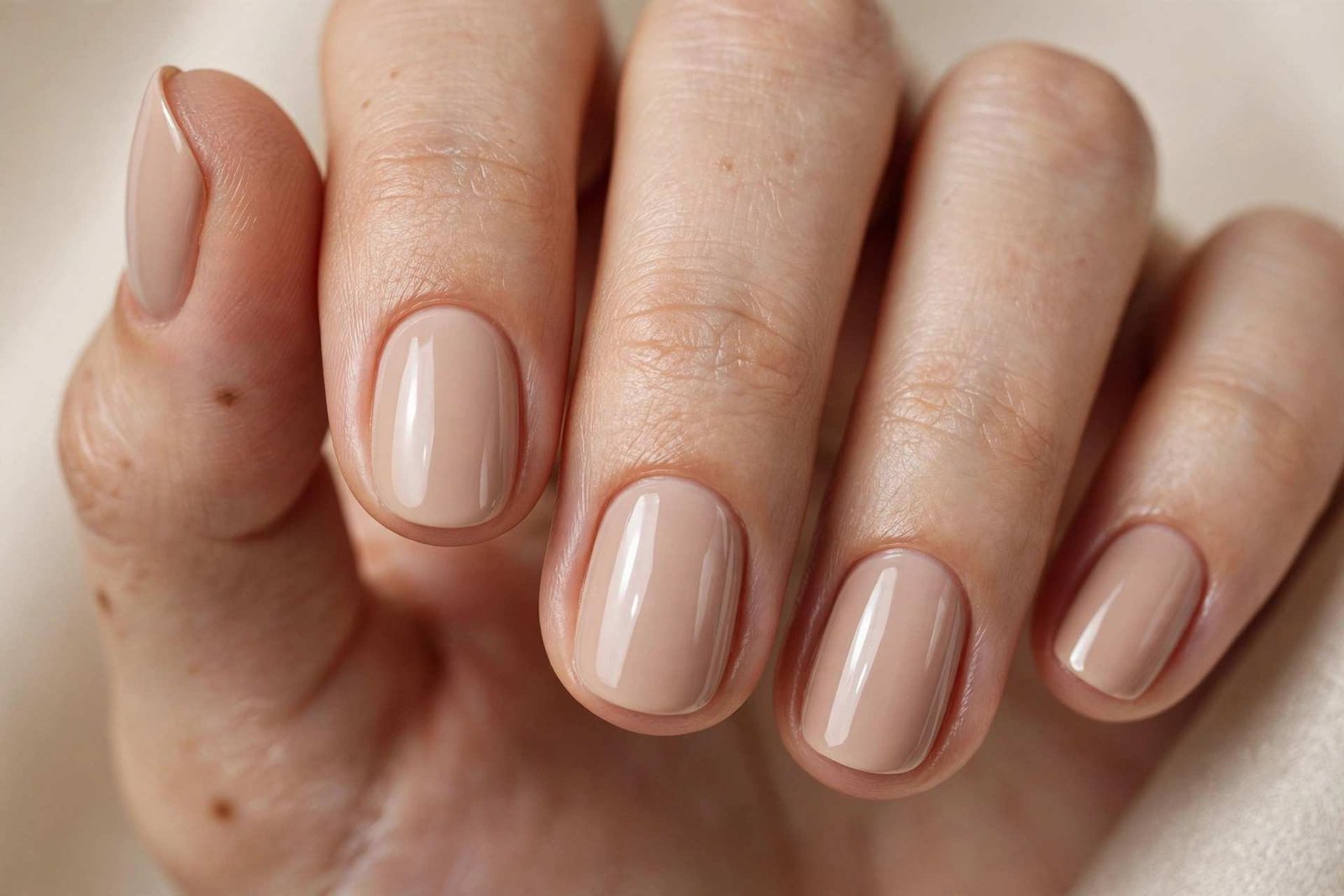 Nude Short Oval nail design