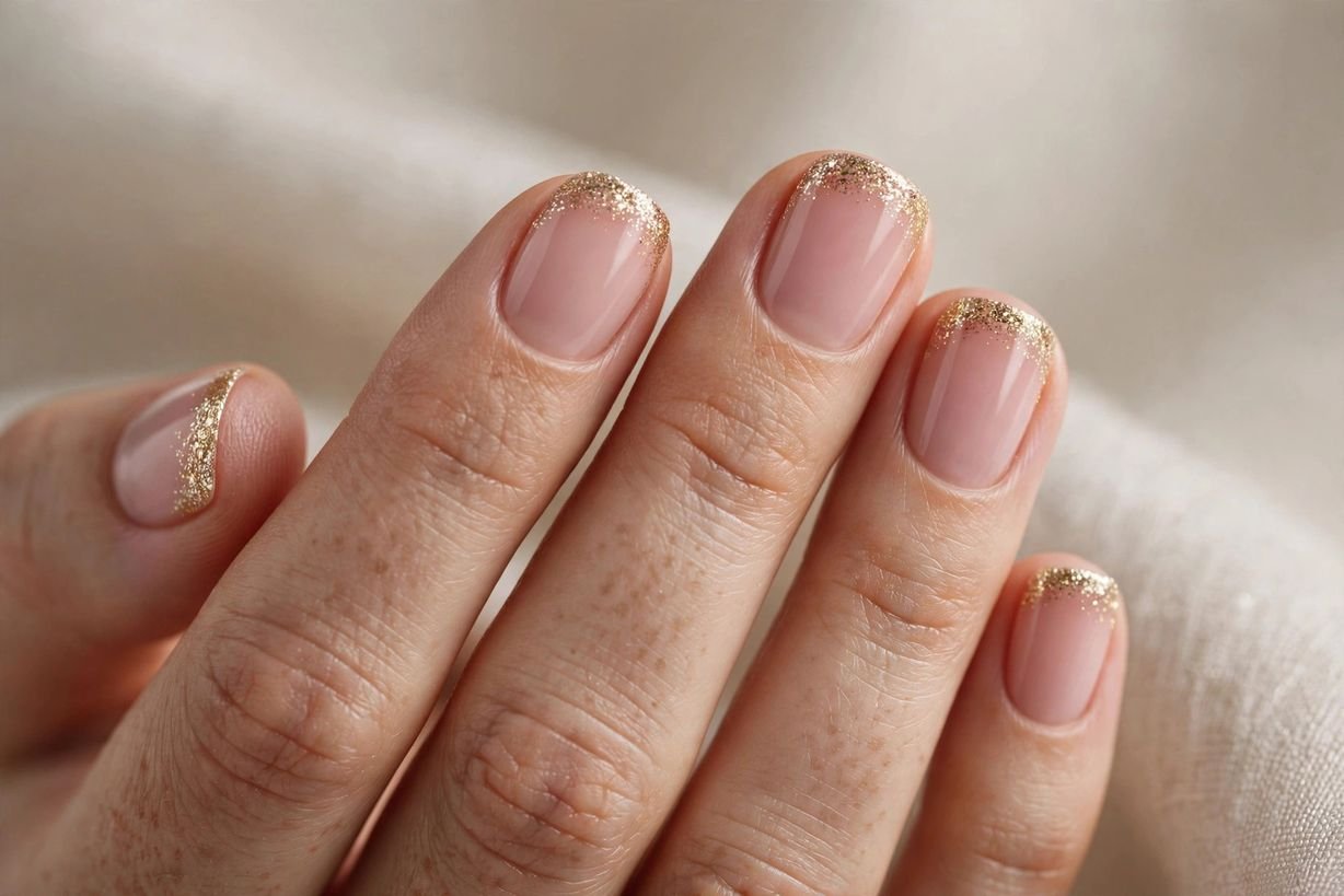 Glitter Short Tips nail design