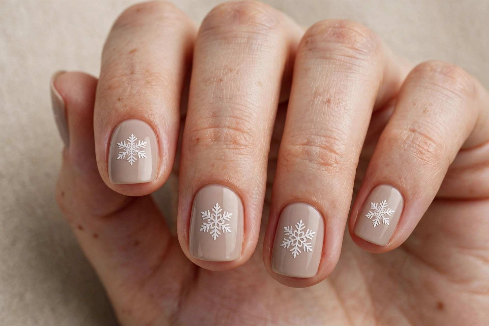 Snowflake Short nail design