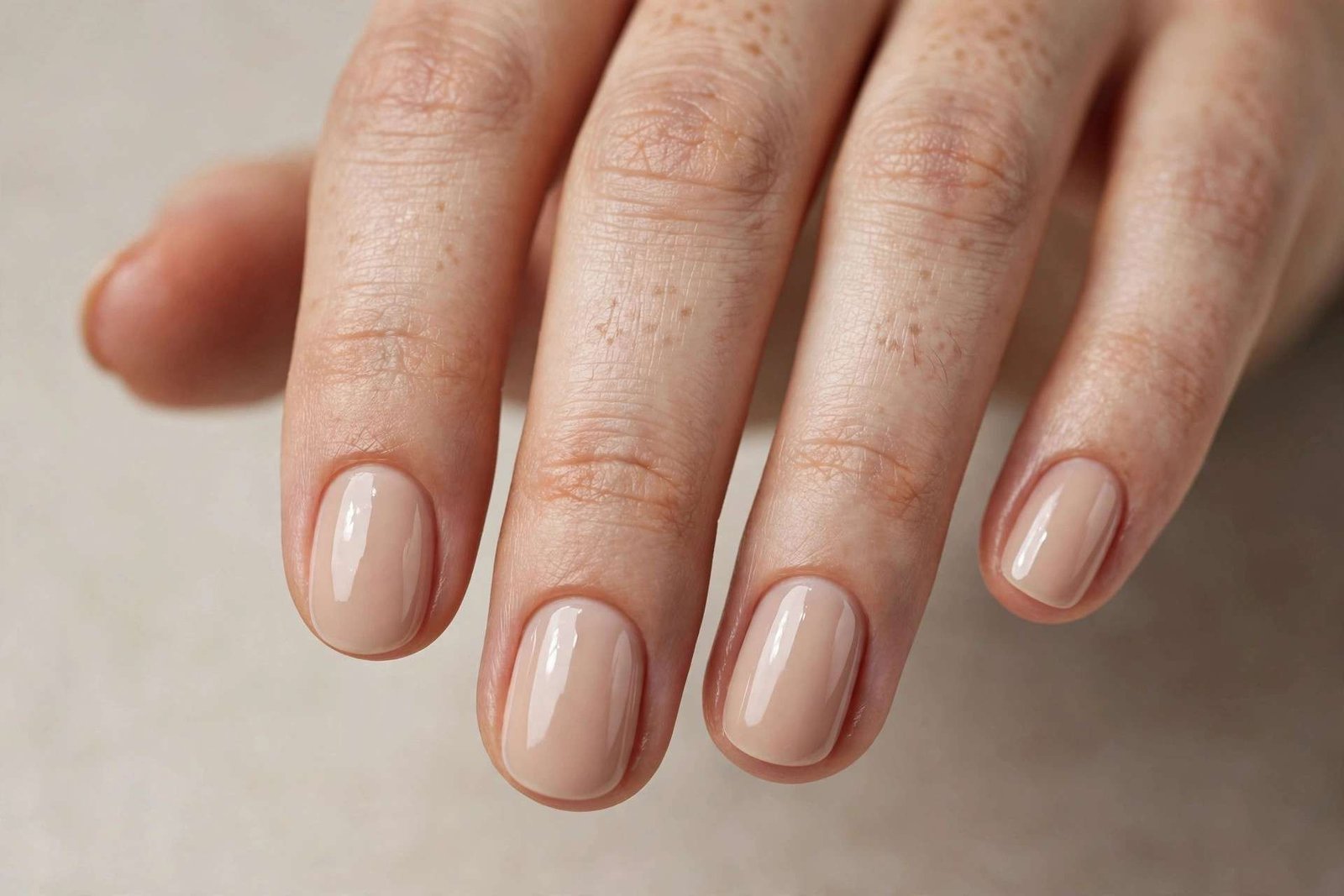 Nude Short Oval nail design