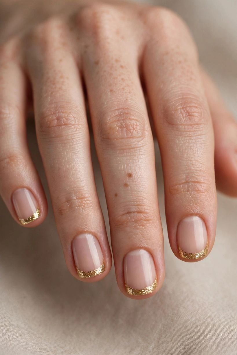 Glitter Short Tips nail design