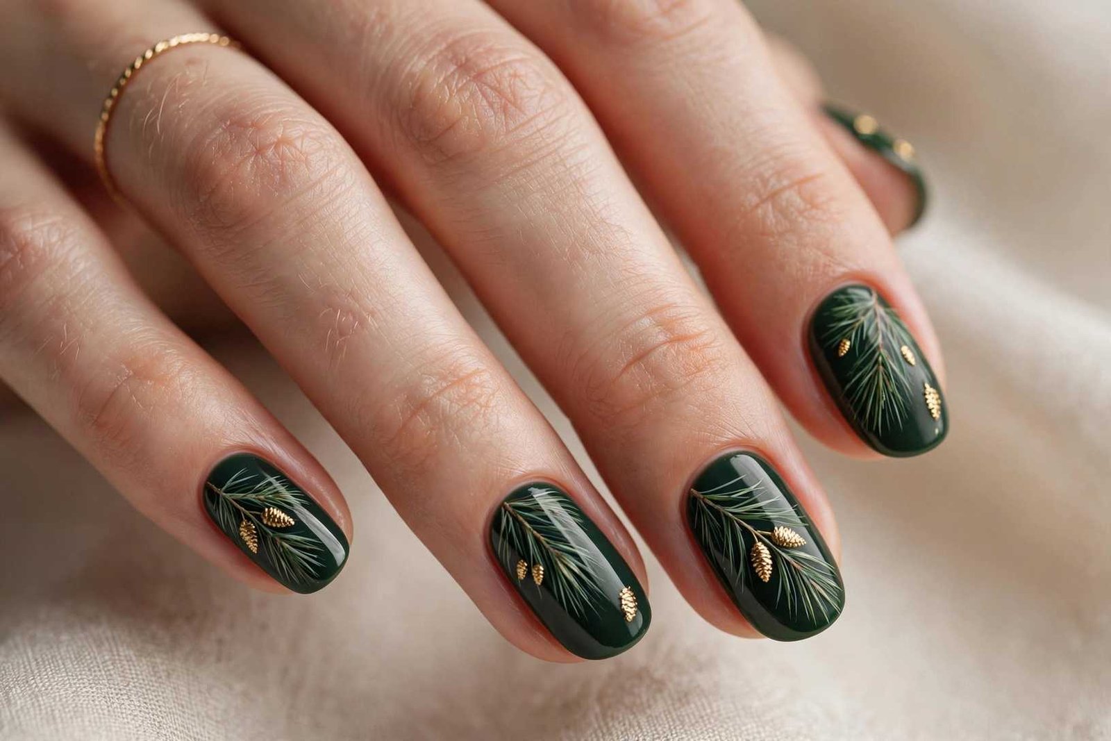 Pine Needle Nail Art nail design
