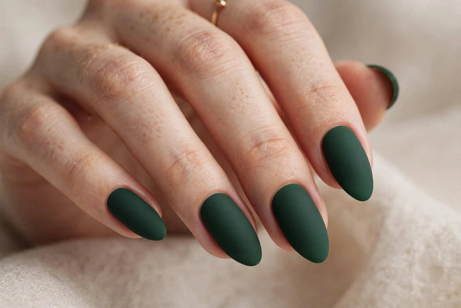 Forest Green Matte nail design
