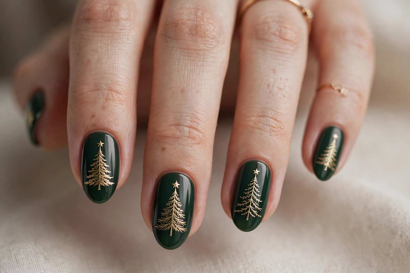 Christmas Tree Silhouette nail design