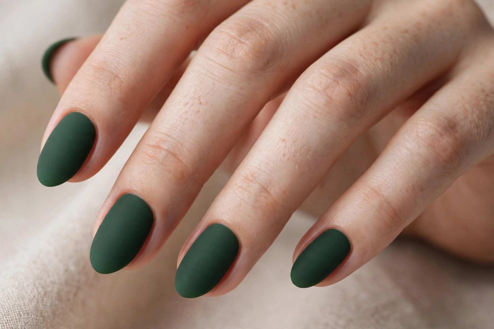 Forest Green Matte nail design