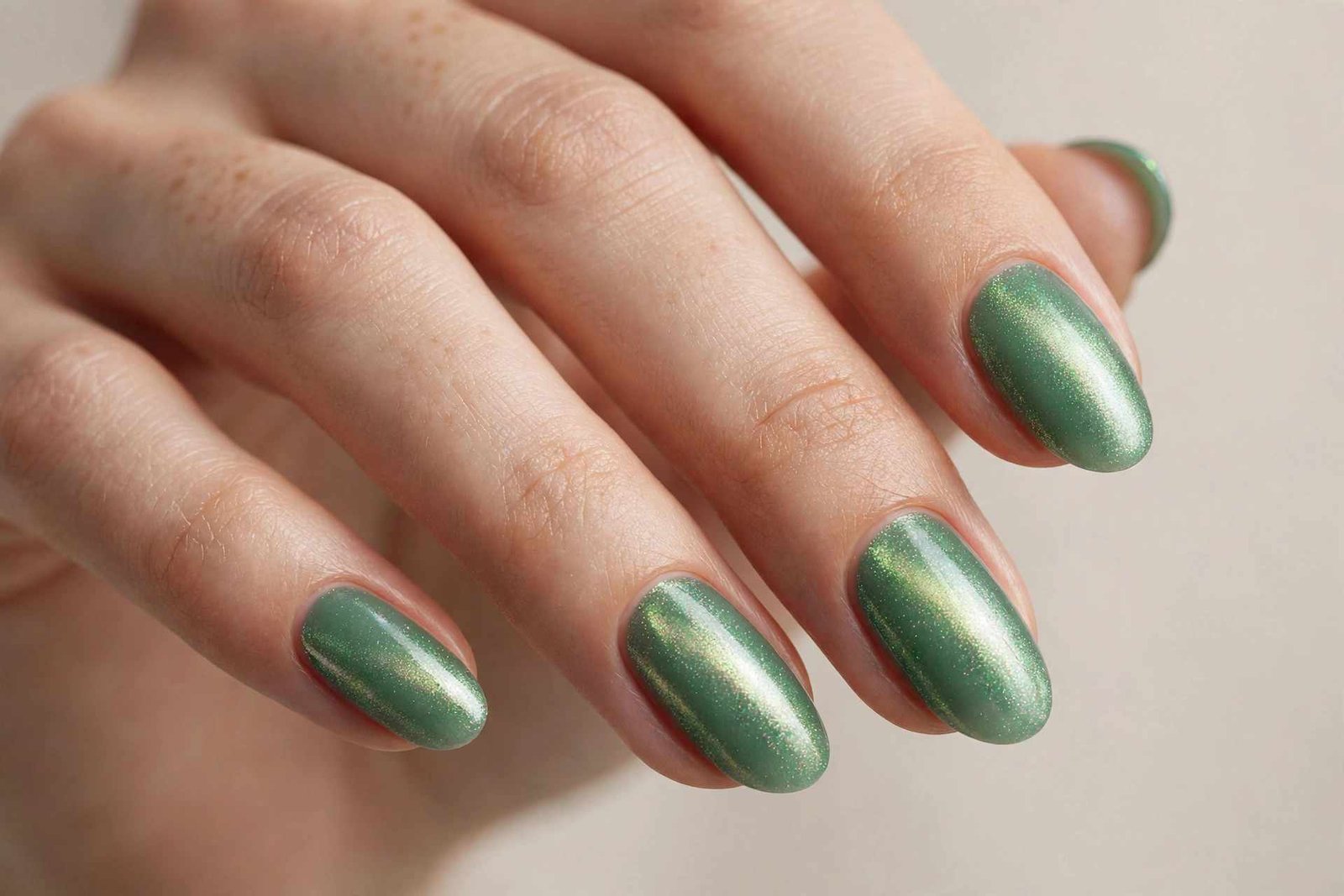 Jade Shimmer nail design