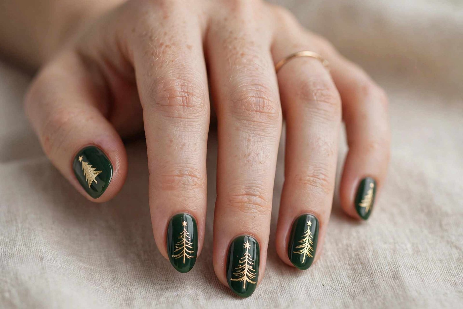 Christmas Tree Silhouette nail design