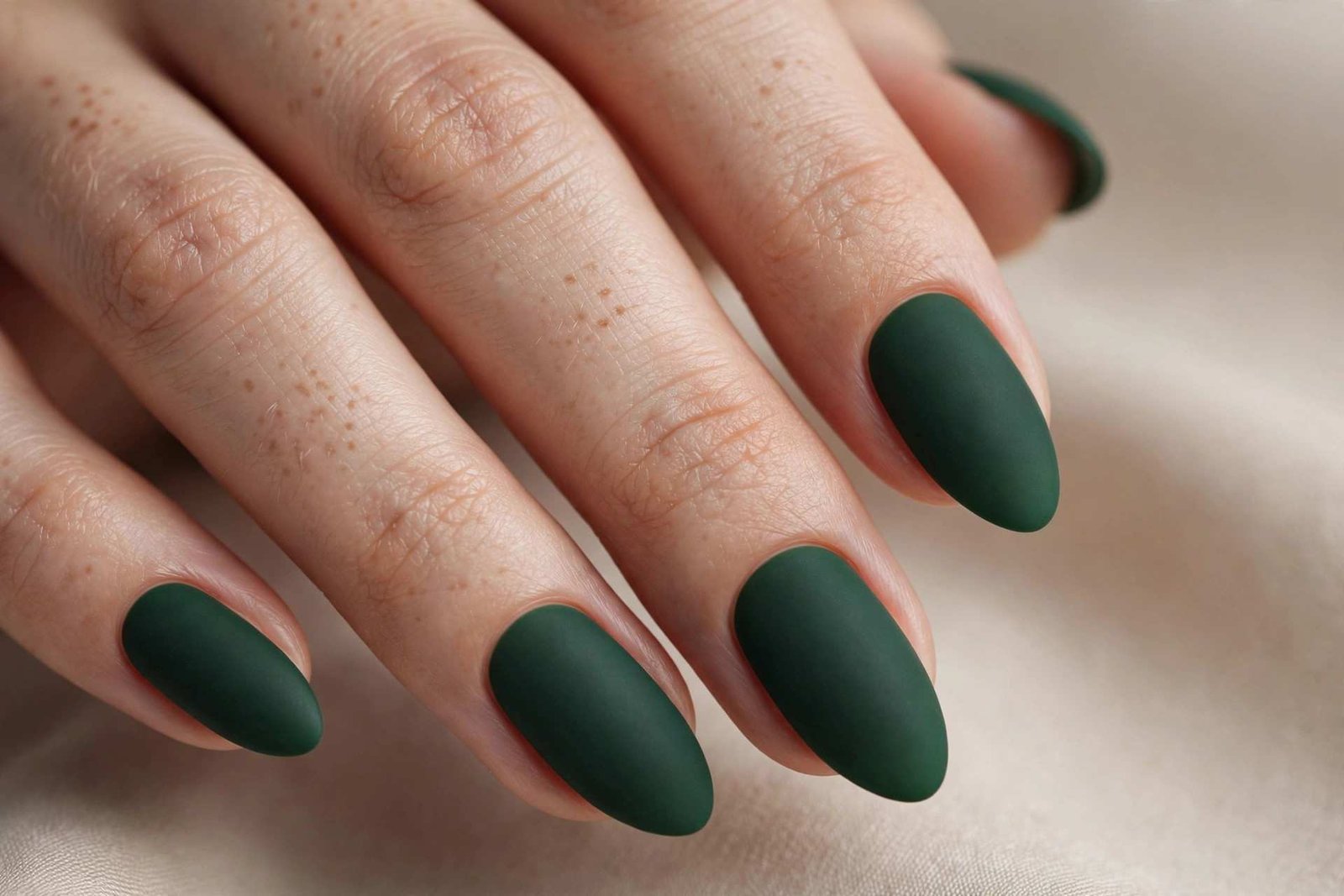 Forest Green Matte nail design