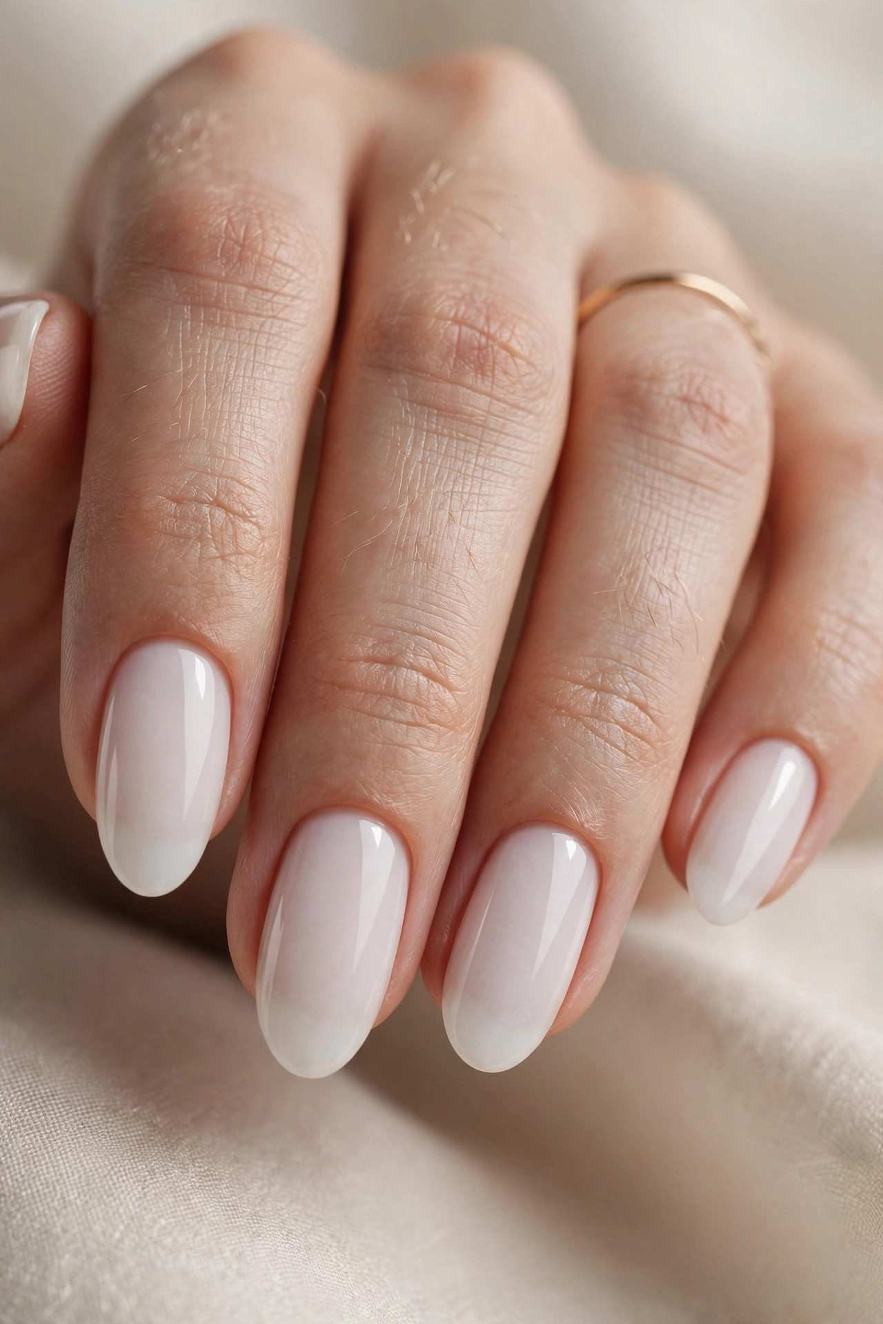 Milk Bath White nail design
