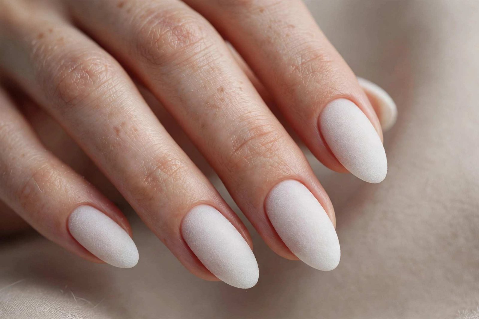 Frosted White Matte nail design