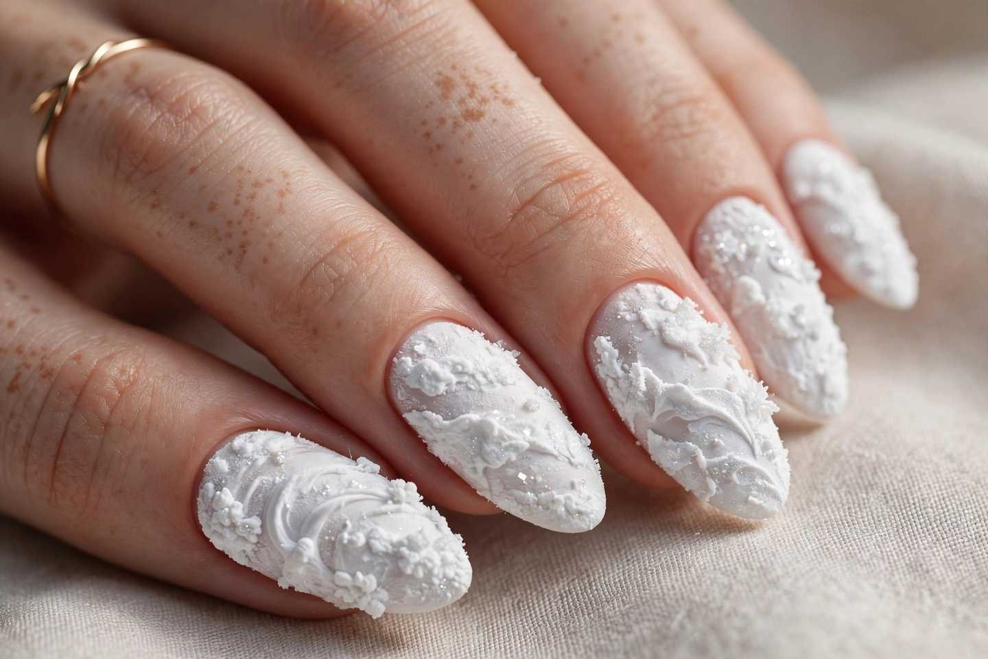 Snowdrift Texture nail design