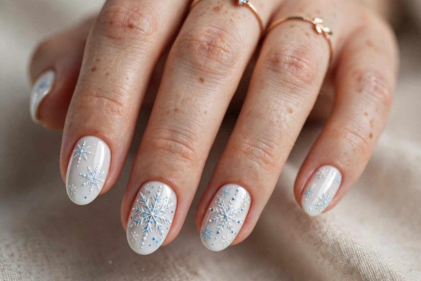 Snowflake White Art nail design