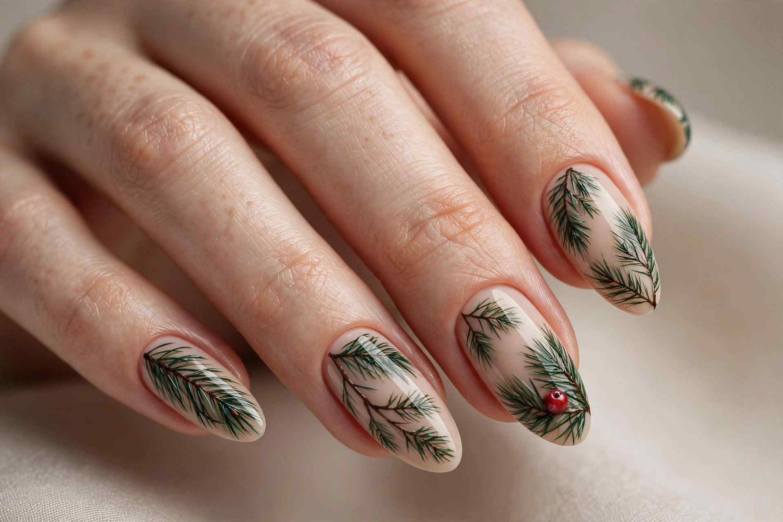 Pine Needle Nail Art nail design