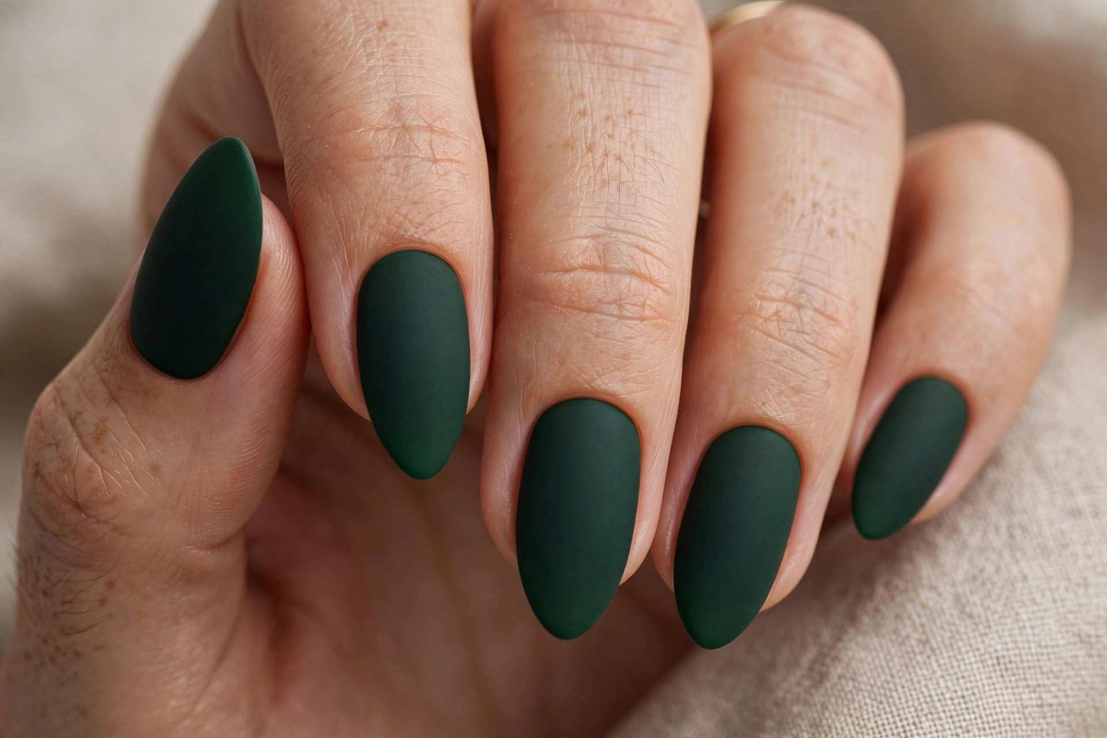 Forest Green Matte nail design