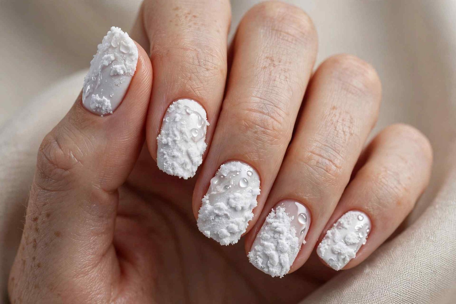 Snowdrift Texture nail design