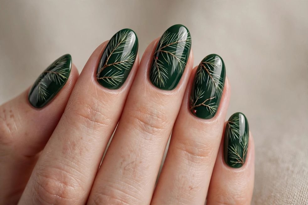 Pine Needle Nail Art nail design