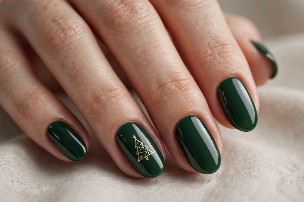 Christmas Tree Silhouette nail design