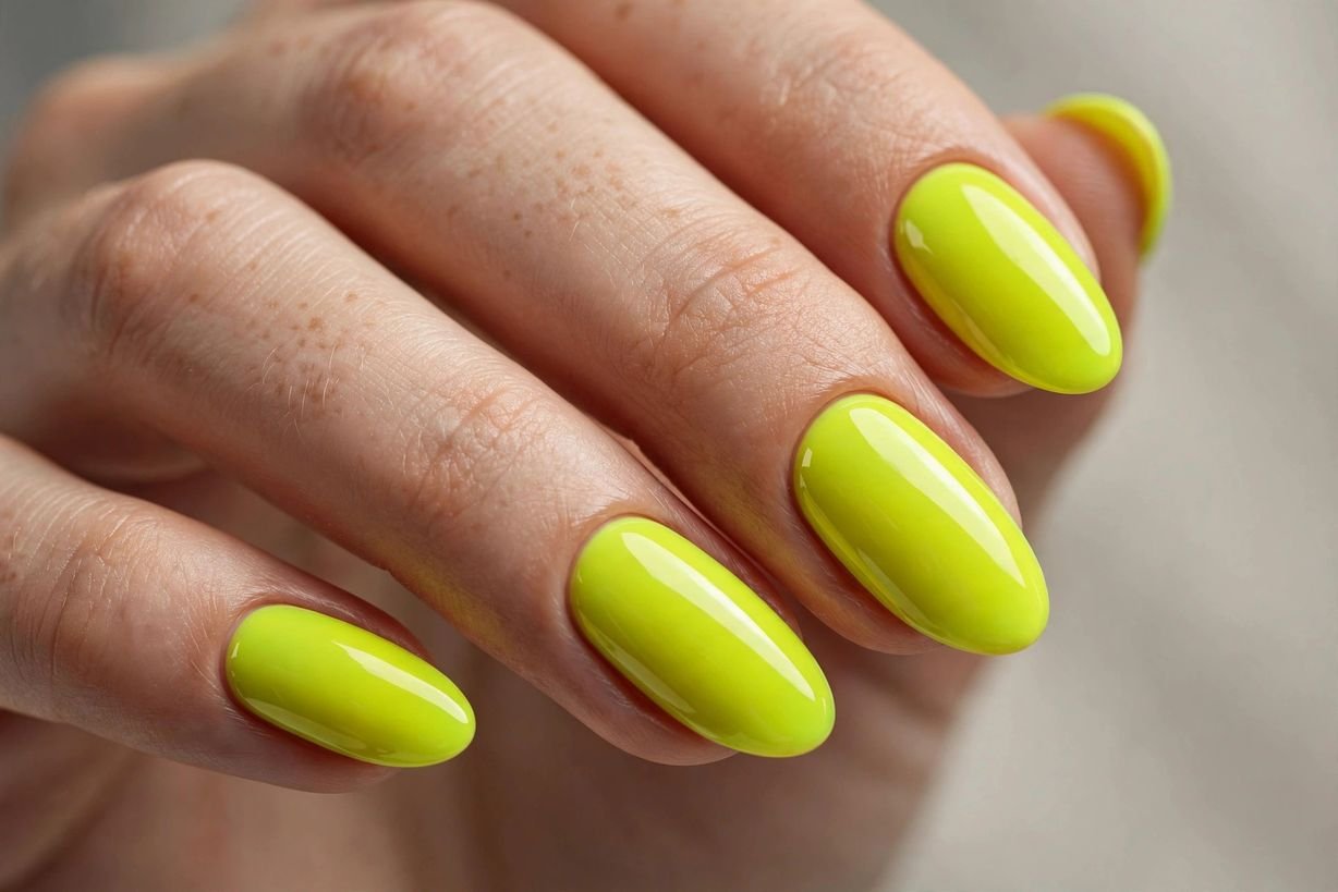 Chartreuse Pop nail design